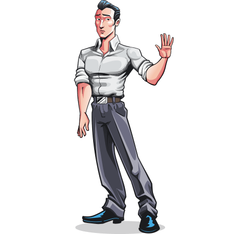 Comic Book Style Man Character Animator Puppet